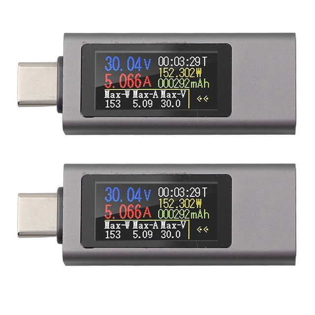 Lot de 2 Testeurs de Tension Type-C 2302C 240W Tensionmètre de Charge