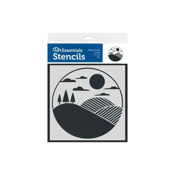 PA Essentials Stencil - Rolling Fields, 6" x 6"