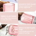 thumbnail image 4 of CERBIOR Bathroom Accessories Set, 4 Pcs Glass Bathroom Accessories Sets Complete w/Soap Dispenser, Soap Dish ,Toothbrush Holder,Tumbler, Bathroom Decor, Gift for Home Apartment (Silver Pink), 4 of 9