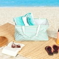 thumbnail image 3 of Household Essentials Teal Striped Krush Container All-Purpose Utility Tote, 3 of 6