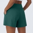 thumbnail image 6 of Miluxas Women's High Waisted Pleated Shorts Lightweight Flowy Casual Wide Leg Shorts with Pockets Comfy Summer Shorts for Yoga Workout Army Green, 6 of 7