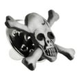 thumbnail image 3 of Small Skull and Cross Bones Halloween Biker Lapel Pin, 3 of 5
