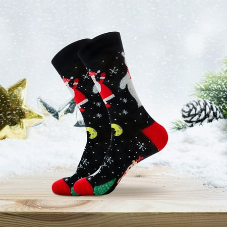 

8 pairs * Men s Autumn And Winter Socks Santa Claus Snowflake Men s Middle Tube Socks Damp Cotton Socks boot socks for women