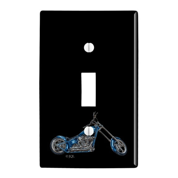 Chopper Motorcycle Blue Eagle Bike Plastic Wall Decor Toggle Light Switch Plate Cover