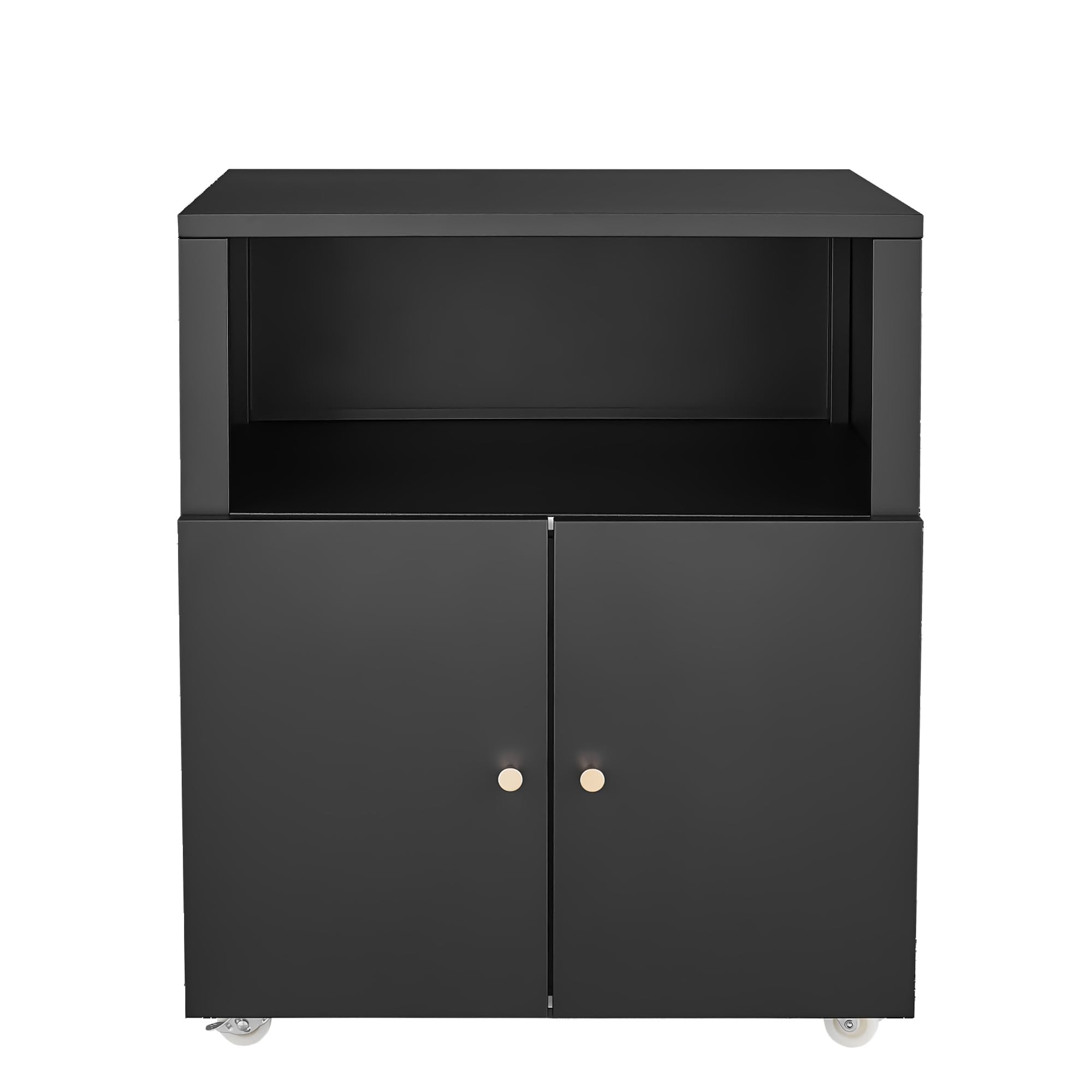 Litake Metal Printer Cabinet with Storage, Heavy Duty 3D Printer Stand on Wheels with 2 Doors, Under Desk File Cabinet for Home Office Corner and Small Spaces Black