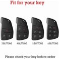 thumbnail image 2 of Key Fob Cover Compatible with Chevrolet Silverado Traverse Equinox GMC Sierra 1500 2500HD 2021-2025 Leather/Zinc Alloy 5 Button Keychain Case Holder Protector,Gray-short Keychain, 2 of 9