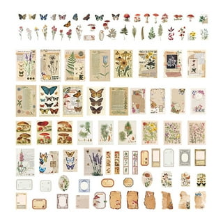 200PCS Vintage Scrapbooking Supplies Pack, Aesthetic Scrapbook Stickers  Paper for Junk Journaling, Craft Kits for Bullet Journal Supplies Collage  Cottagecore Room Decor Album Wall Art Stuff - C 