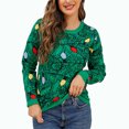 thumbnail image 2 of DailyTrove Women's Christmas Tree Print Sweater, Long Sleeve, Winter Holiday & Gathering Wear, Warm Cotton Blend, Plus Size Friendly, 2 of 6