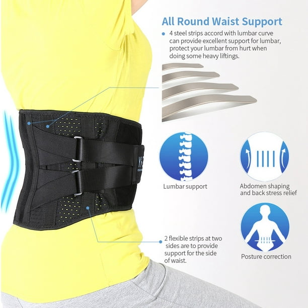 Rdeghly Adjustable Lumbar Support Belt Lower Back Brace Posture Corrector  Waist Wrap for Sciatica Back Pain Relief Postpartum Abdomen  Shaping,Adjustable Lumbar Support Belt Lower Back Brace Posture XL 