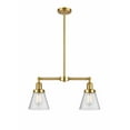 thumbnail image 1 of Innovations 209-SG-G64 Small Cone 2 Light Chandelier part of the Franklin Restoration Collection, Satin Gold, 1 of 1