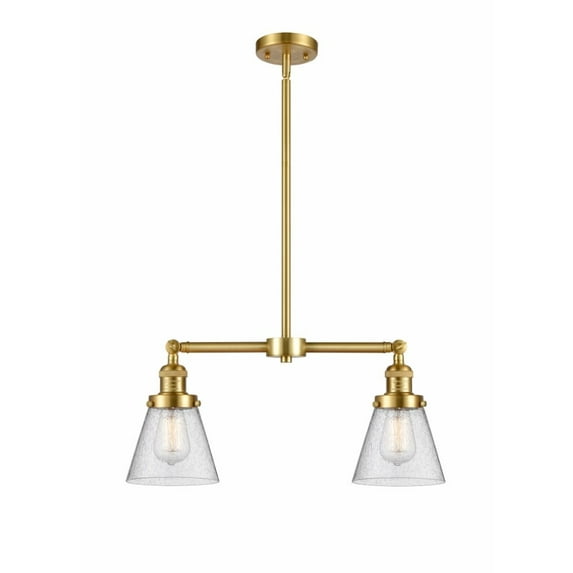 Innovations 209-SG-G64 Small Cone 2 Light Chandelier part of the Franklin Restoration Collection, Satin Gold