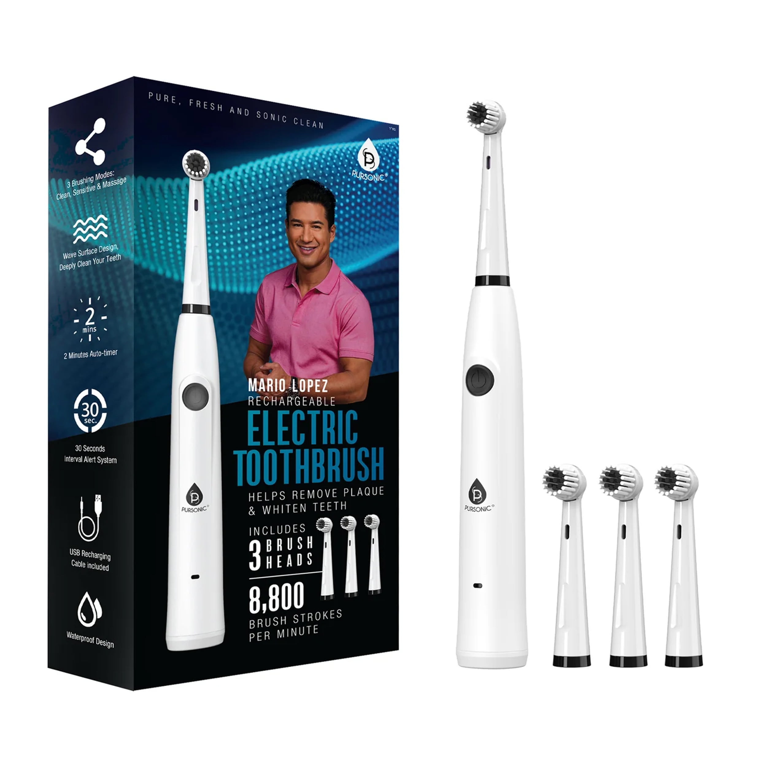Pursonic - Mario Lopez USB Rechargeable Electric Toothbrush