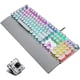 thumbnail image 1 of Teclado mecánico retro Steampunk para juegos, panel de metal, interruptores negros, retroiluminación LED, cable USB, reposamanos, teclas redondas estilo máquina de escribir, para juegos y oficina,, 1 of 6