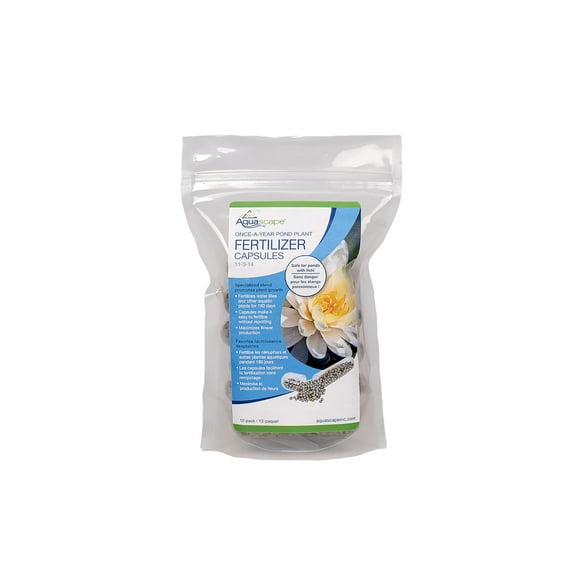 Aquascape Once-A-Year Pond Plant Fertilizer Capsules, 12-Pack, Promotes Aquatic Plant Health, Easy Annual Application, 89011