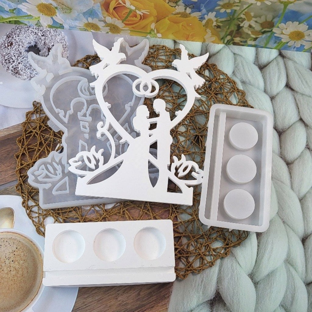 lanema Flexible Silicone Mold Crafting Moulds Easy Demolding Moulds Silicone Candle Holder Molds Wedding Candle Base Molds