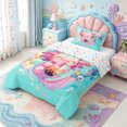 thumbnail image 2 of Manfei Cute Adorable Axolotl Twin Comforter Sets,Kawaii Animals Pattern Bedding Set,Colorful Stars Reversible,2-Piece,1 Comforter and 1 Pillowcase, 2 of 7