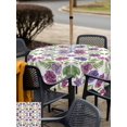 thumbnail image 5 of Outdoor Tablecloth with Umbrella Hole for Patio/Picnic/Party/Camping, Purple Green Botanical Waterproof Table Cloth Square Cover Washable, Watercolor Spring Floral Summer (54"x 54"), 5 of 8