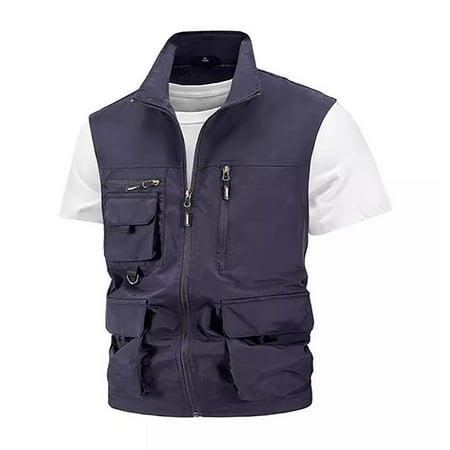 JXMVOJ Men's Fishing Vest Summer Outdoor Work Safari Travel Photo Vest with Multi Pockets