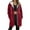 Wine, variant on Women's Fleece Long Jackets Front Zip Hooded Drawstring Cardigan Thermal Casual Fall Winter Coat With Pockets (XL, Yellow)