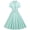 Mint Green, variant on QLEICOM 1950's Dresses for Women Vintage, Solid Short Sleeve Shirt Medieval Vintage Dress, Stretch Slim High Waist Swing Dress, Audrey Hepburn Style Party Dresses Green XXL