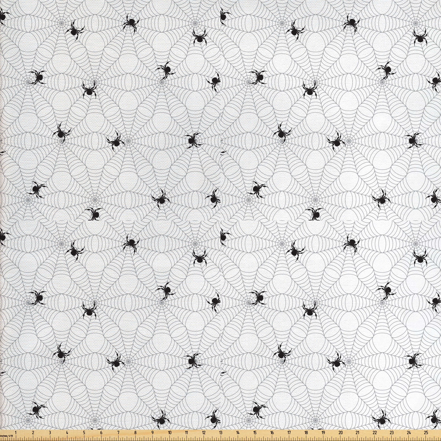 Spider  Fabric by The Yard, Pale Colored s with Spiders Scary