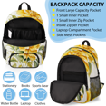 thumbnail image 5 of Herdesigns Yellow Backpack with Lunch Box Floral Lightweight Large Travel Work Laptop Backpacks Set Casual Daypacks, 5 of 8
