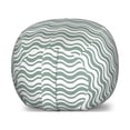 thumbnail image 1 of Abstract Storage Toy Bag Chair, Curvy Different Sized Lines Bold Stripes Ocean Waves Inspired Pattern, Stuffed Animal Organizer Washable Bag, Large Size, Pale Sage Green White, by Ambesonne, 1 of 3