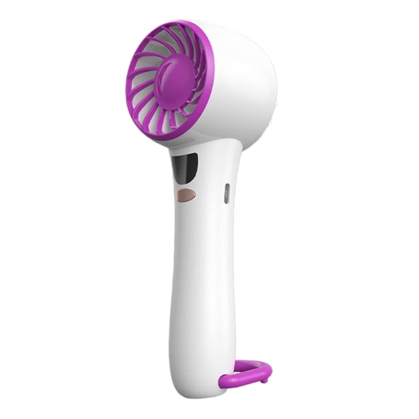 Ventilador portátil, pequeño ventilador de mano, recargable por USB de 5 velocidades, pequeño ventilador personal, mini ventilador de refrigeración Violeta
