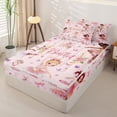 thumbnail image 2 of Castle Fairy Ballet Dance Girl Zipper Twin Comforter Sets with Fitted Sheet and 2 Pillowcases,Floral Butterfly Flamingo Zipper Bedding Set,Pink White,Grey Reversible,4-Piece, 2 of 6