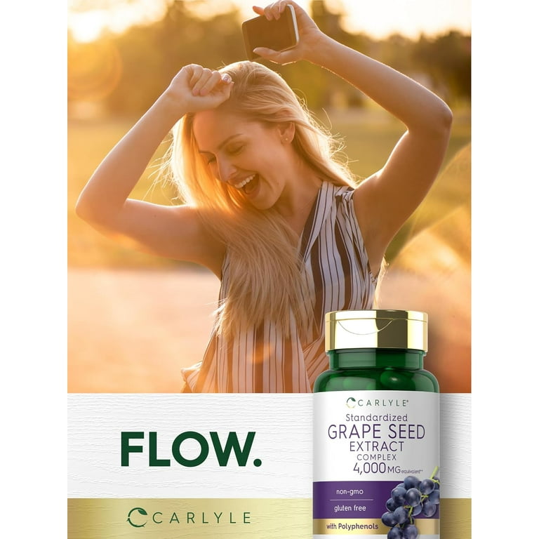 Carlyle Grape Seed Extract Supplement | 4,000mg | 120 Quick