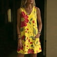 thumbnail image 5 of QUNYINEY Sleeveless Sun Dresses for Women 2026 Casual A Line Mini Floral Tank Dress Beach with Pockets Loose Fit V Neck Dresses, 5 of 7