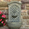 thumbnail image 3 of Sunnydaze Rosette Polystone Outdoor Solar Wall Fountain with Battery, Limestone, 3 of 7