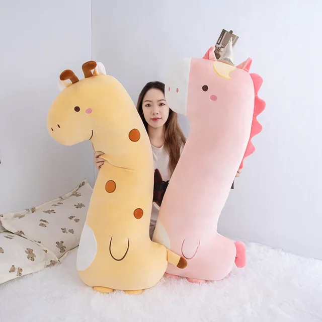 Almohada de peluche de unicornio, dinosaurio, jirafa, Animal de dibujos animados, decoración de sofá para dormir, muñeca, regalos de cumpleaños2614
