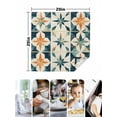 thumbnail image 5 of nqOlkjepod Teal Orange Geometric Cloth Napkins Set of 4 Reusable Dinner Napkins, Vintage Chic Abstract Checked Cocktail Napkin Washable Table Napkins for Wedding/Holiday Party/Baby Shower 20"x20", 5 of 8