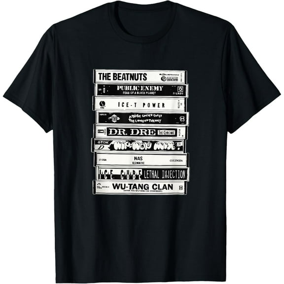 t-shirt Hip Hop Artists Cassettes Old School Rap T-Shirt.