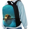 thumbnail image 4 of KUIFORTI Cute Seal Kids Big Capacity Backpack 17 Inch Schoolbag Container Bag with Multi-pockets and Adjustable Strap Foam Padding, 4 of 6