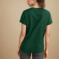 thumbnail image 6 of Summer Fashion Oversize Shirts for Womens Solid Color Casual Bate Sleeve Round Neck Short Sleeved Top, 6 of 8
