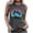 Dark Gray, variant on Women's Casual Vacation Blouse Sleeveless Round Neck Palm Print Pullover Top, Dark Gray S