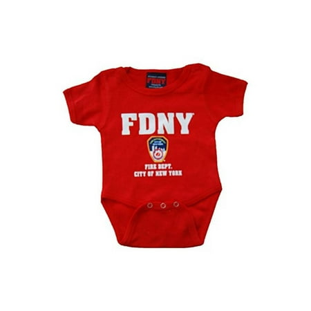 FDNY INFANTS RED BodySuit WITH COLORED CHEST PRINT