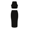 thumbnail image 6 of STETMN Women's Bodycon Dresses Casual Crew Neck Side Slit Sleeveless Knit Cut Out Tank Top Dress, 6 of 8