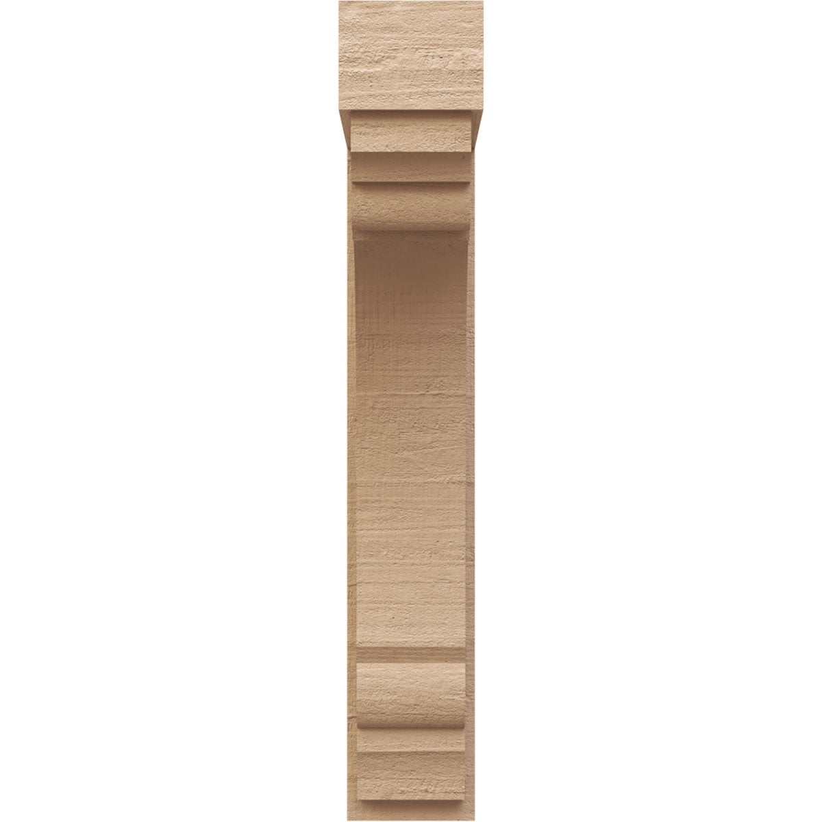 6"W x 12"D x 36"H Thin Warren Rough Cedar Woodgrain TimberThane Corbel, Primed Tan