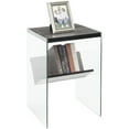 thumbnail image 3 of Convenience Concepts SoHo Glass End Table with Shelf, Weathered Gray/Glass, 3 of 6