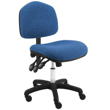 

Fabric Desk Height Wide Seating Chair Nylon Base & 18 to 23 in. 3 Lever Control Height Adjustment Blue