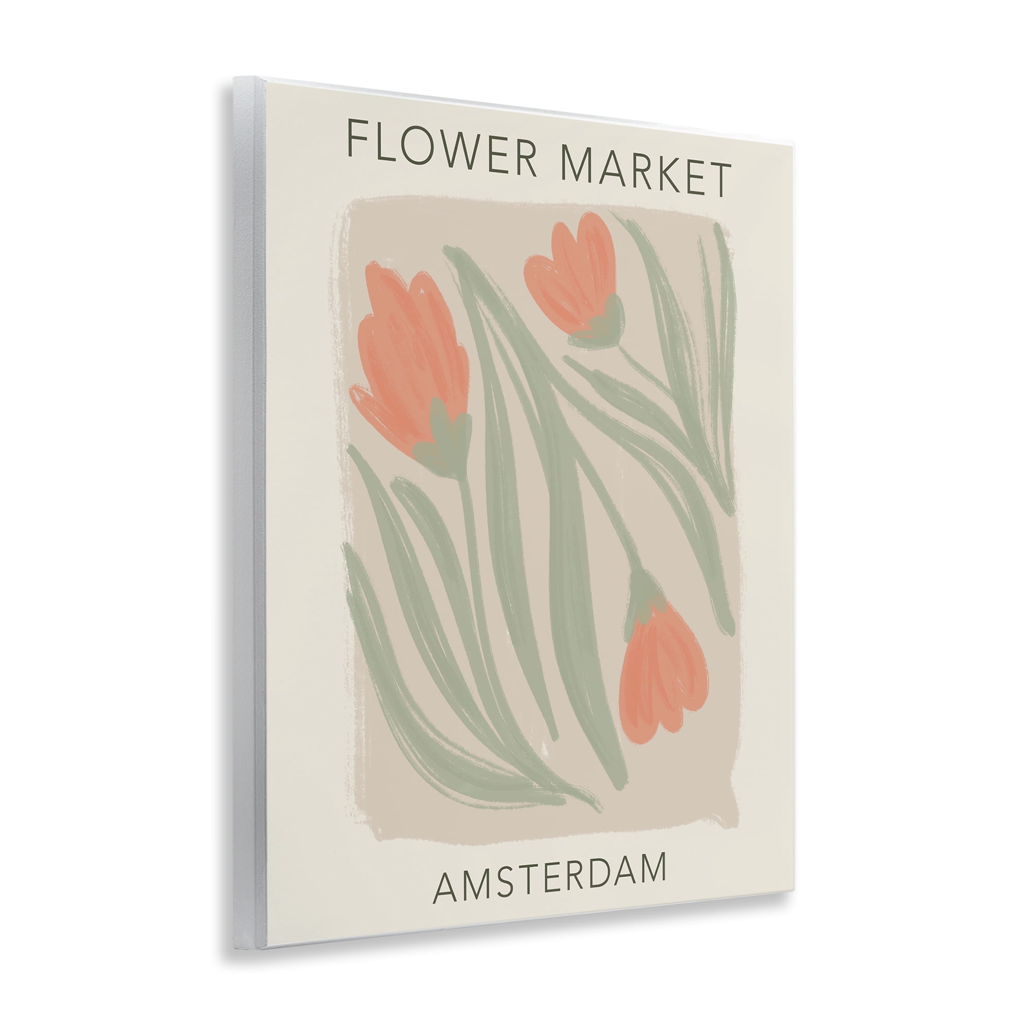 Stupell Industries Soft Amsterdam Flower Market Wall Plaque Art, design by Lucille Price