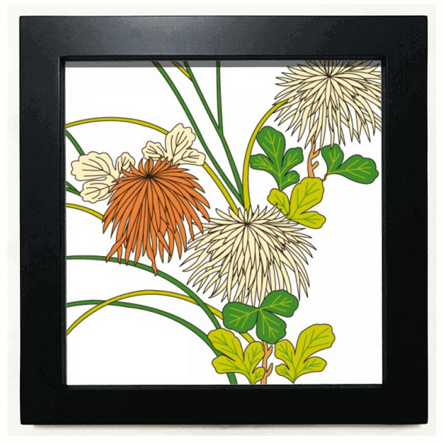 Painting Japanese Culture Autumn Black Square Frame Picture Wall Tabletop