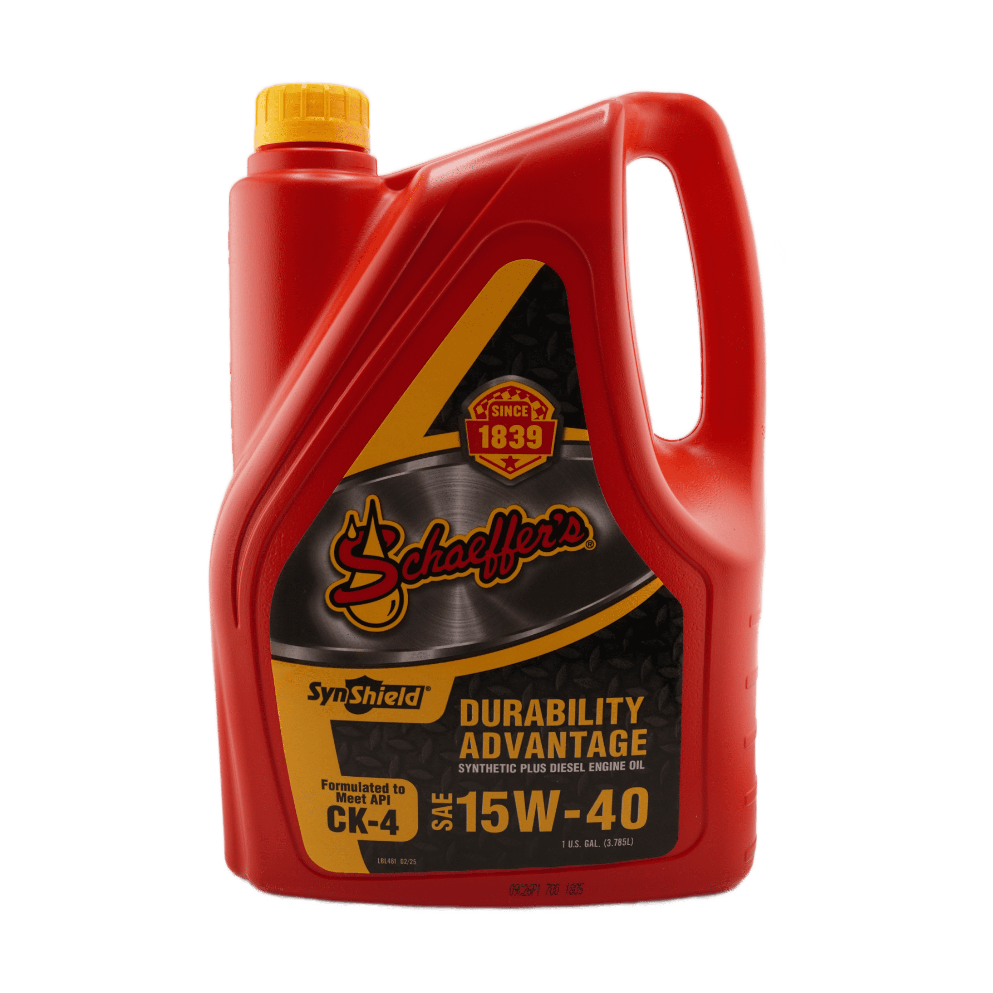 Schaeffer's 0700-006 SynShield 15W-40 CK-4 Diesel Engine Oil, 1 Gallon - Pack of 2