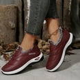 thumbnail image 2 of Womens Slip on Snow Boots Waterproof Leather Furry Lined Winter Loafers Cold Weather Outdoor Nonslip Sneakers Wine 8, 2 of 7