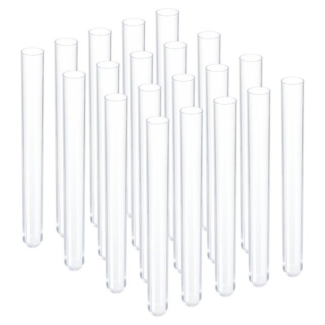 Tubos de ensayo de plástico Uxcell de 15 ml, 20 piezas, tubos de 150x16 mm para uso en laboratorio, claros
