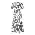thumbnail image 3 of Vestido de Manga Corta para Mujeres Vestido de Verano de Cuello Redondo Impreso, Poliéster de Tamaño Verdadero Diario Y Vestido de Fiesta, 3 of 4