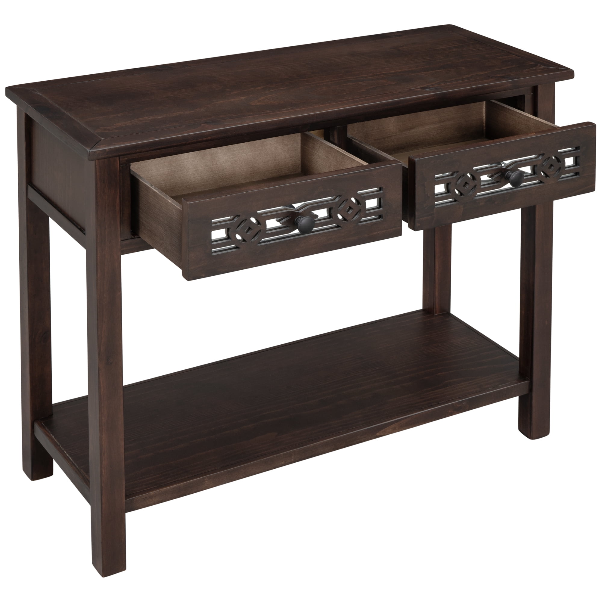 AIJIA Console Table with Drawers, Rustic Hallway Table with Storage
